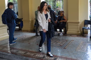 Fatima Bernardes no velório de Cid Moreira