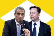 Deputado Gustavo Gayer com o dono do X , Elon Musk