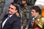 Ministro do Meio Ambiente, Ricardo Salles, ao lado do presidente Jair Bolsonaro