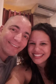 Domingos e a esposa Alliny