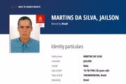 Jailson Martins da Silva, foragido procurado pela Interpol
