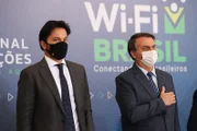 Ministro das Comunicações, Fábio Faria, e presidente Jair Bolsonaro (sem partido)