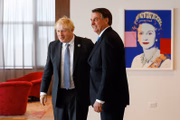 O presidente Jair Bolsonaro se encontrou com o primeiro-ministro do Reino Unido, Boris Johnson