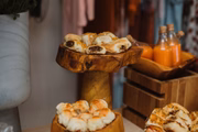 Finger foods servidas na tarde de compras
