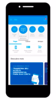 Selecione a opção "Adicionar dinheiro" 