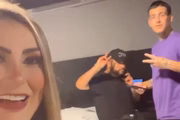 Andressa Urach é filmada pelo filho em motel e diz que "vai causar"