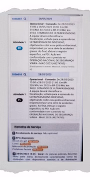 Raphael Ângelo mandava fotos e prints do sistema interno da PRF informando os locais onde teriam operação e fiscalização