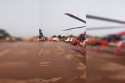 Um helicóptero foi utilizado para o transporte da menina