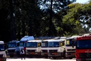 No centro de distribuição da Petrobras no SIA, caminhões estão impedidos de entrar e sair com combustíveis