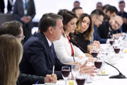 Brasília, 14/06/2019. Presidente Jair Bolsonaro recebe jornalistas para Café da manhã no Palácio do Planalto. Entre os temas abordados, estavam a demissão do presidente dos Correios, a relação com Santos Cruz e o ex-presidente Lula