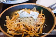 O Fettuccine à moda do Chef com farofinha e ovo pochê fez sucesso