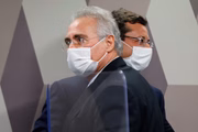 Renan Calheiros e Fabio Wajngarten na CPI