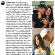 Duda Castro, ex-namorada do cantor, já havia feito texto misturando inglês e português