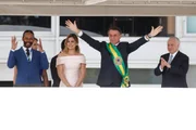 Presidente e primeira-dama do país, Michelle Bolsonaro, no dia da posse