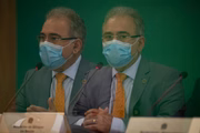 O ministro da Saúde, Marcelo Queiroga, participou de reunião prevista com o diretor-geral da OMS, Tedros Adhanon, nesta sexta (30/4)