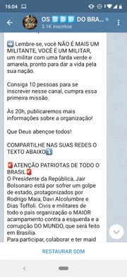 Grupo de Telegram dos 300 do Brasil