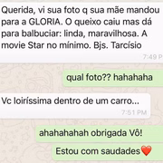 E também compartilhou mensagens trocadas com o avô