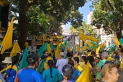 Em Belém, manifestantes foram às ruas na manhã deste domingo (30/06/2019)
