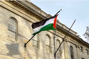 Bandeira da Palestina em Harvard, nos EUA 