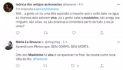 Usuários do Twitter debatem a morte de Madeleine, de Pantanal, e torcem para que ela esteja viva