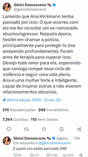 Wagner Santiago reage após ser acusado de agressão por Gleici Damasceno