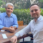 Luiz Felipe D'Avila (de azul) com Fábio Osterman