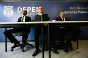 José Renato Gomes Vaz, diretor do Presídio Federal de Brasília, Marcelo Stona, diretor do Sistema Penitenciário Federal, e Luiz Thomaz, coordenador-geral do Sistema Penitenciário Federal