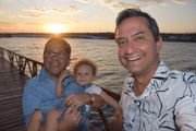 Família ao pôr do Sol