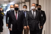 O presidente da CPI da Covid, Omar Aziz, e o relator, Renan Calheiros
