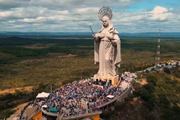 Estátua de Santa Rita de Cássia, em Santa Cruz, no Rio Grande do Norte
