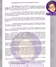 Contrato divulgado por Erlan Bastos
