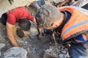 Campo de refugiados em Gaza