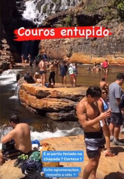 A Cachoeira dos Couros ficou cheia e com aglomeração em 7 de setembro