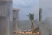 Imagem do local onde ponte cedeu