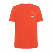 Camiseta masculina manga curta gola careca vermelha