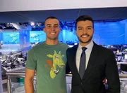 Matheus e Yuri nos estúdios do JN 