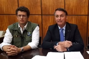 O ministro do Meio Ambiente, Ricardo Salles, e o presidente Jair Bolsonaro