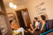 A sala de estar é o ponto de encontro dos músicos