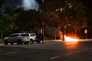 As imagens mostram que os protestos teriam sido coordenados 