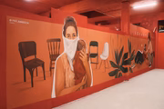 O mural Levante-se tem 2,5 por 11 metros