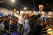Soraya Thronicke no evento entre Luciano Bivar (à direita) e Marcos Cintra (à esquerda), ex-secretário da Receita Federal e candidato a vice