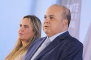 Governador Ibaneis Rocha e vice-governadora Celina Leão