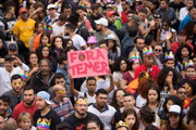 Em meio à diversão, houve espaço para a manifestação política