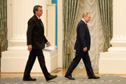 Vladimir Putin e Jair Bolsonaro se encontraram em Moscou