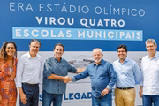 Anielle Franco, Camilo Santana, Eduardo Paes, Lula, Fufuca e Márcio Macêdo