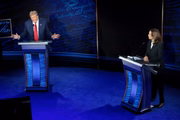 Kamala e Trump no debate 